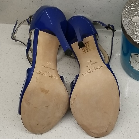 JIMMY CHOO blue patent leather pumps(size 5.5) - Picture 5 of 7
